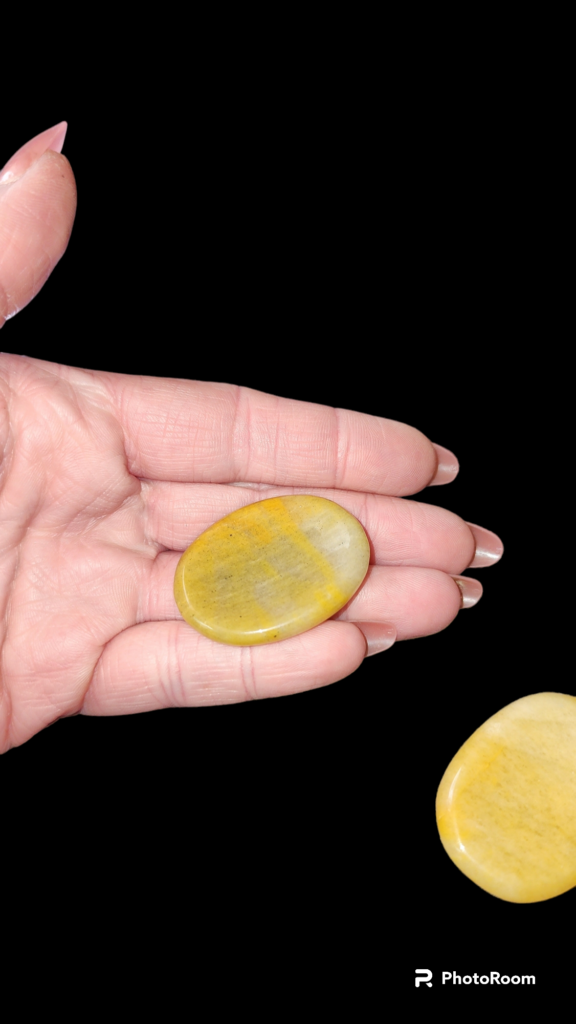 Yellow Quartz Worry Stones w/ Thumb Indent / 1"avg Reiki Infused