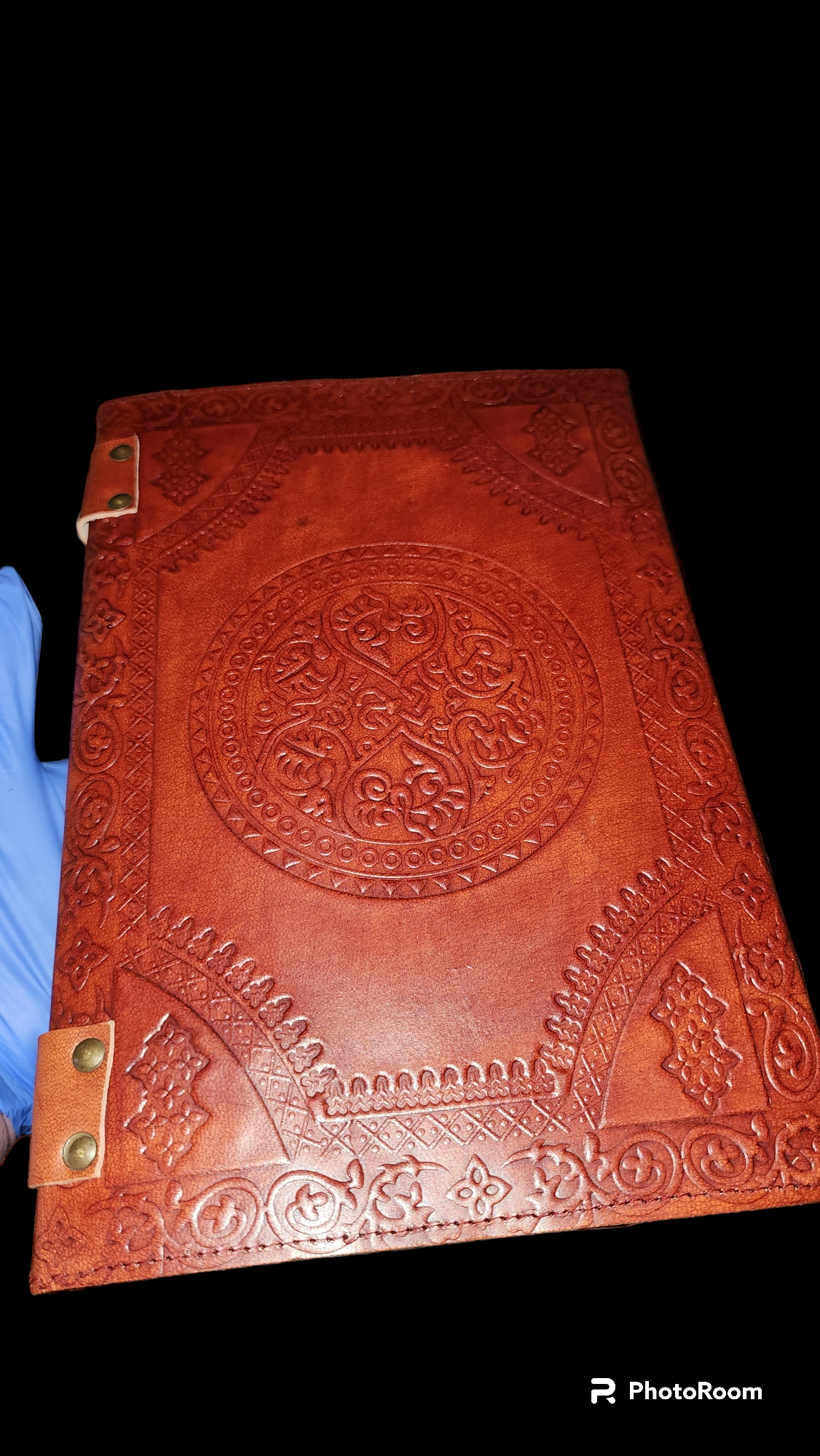 Large Mixed Gemstone Leather Notebook | Reiki Charged