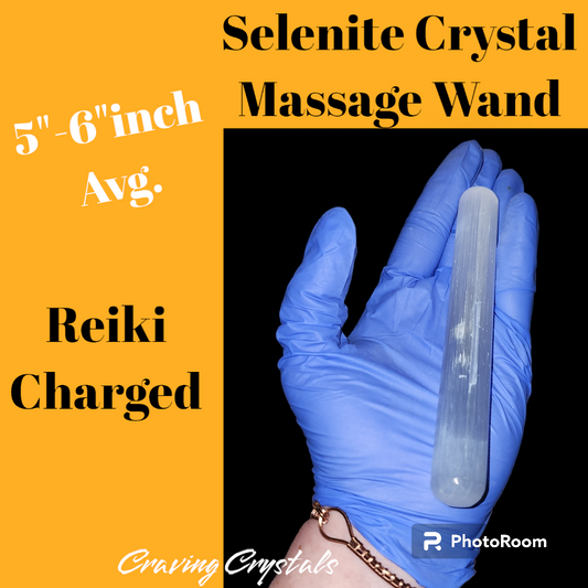 Set of 2 Selenite Massage Wands | Reiki Infused