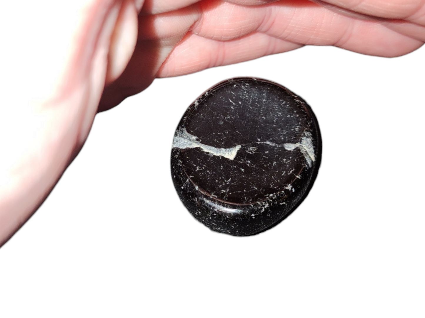 Black Tourmaline Pocket Stones w/Thumb Indent | Reiki Charged