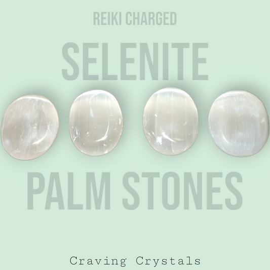 Moroccan Selenite Palm Stones | Reiki Charged