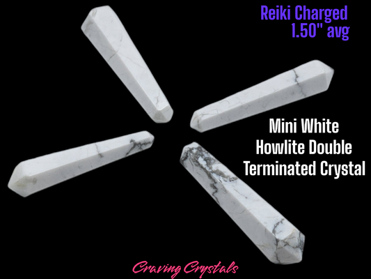 Mini Double Terminated White Howlite Crystals | Reiki Charged