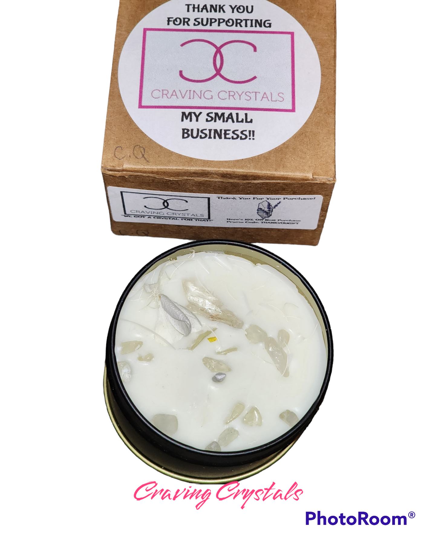 Crystals in a Candle 4oz - MYSTERY OR YOU CHOOSE - Reiki Charged
