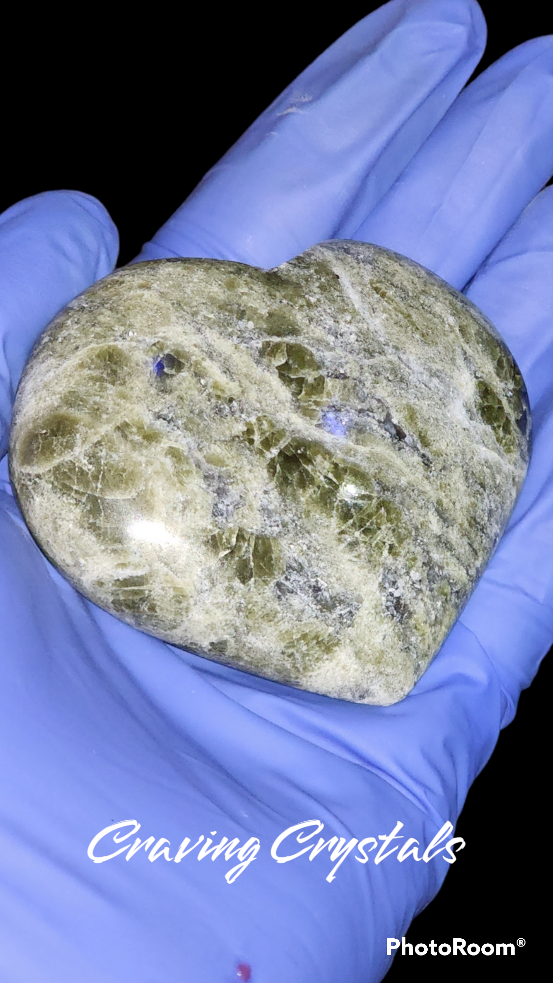 Vesuvianite Puffy Heart / XL Palm Size 2-4" / Reiki Charged
