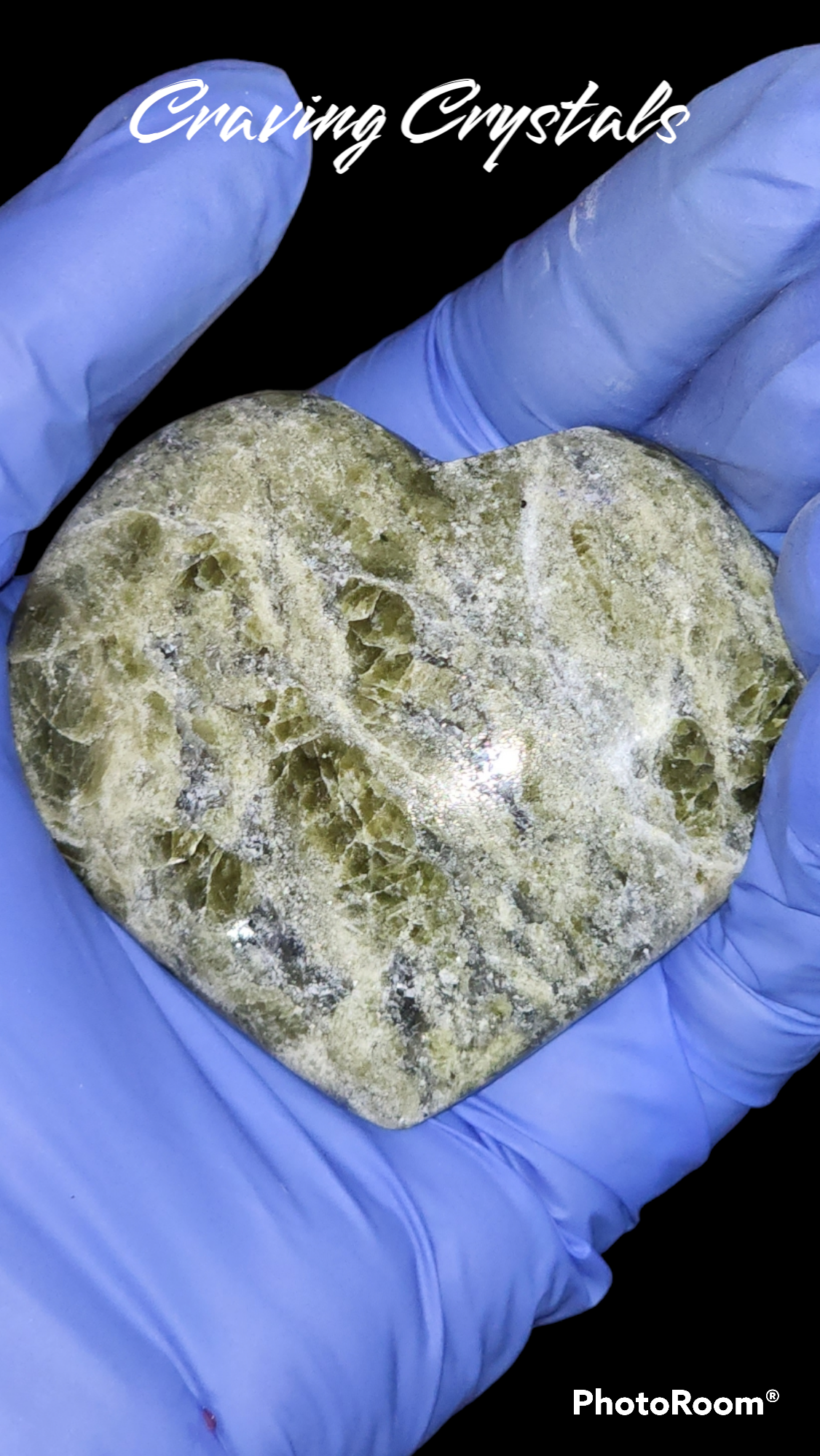 Vesuvianite Puffy Heart / XL Palm Size 2-4" / Reiki Charged