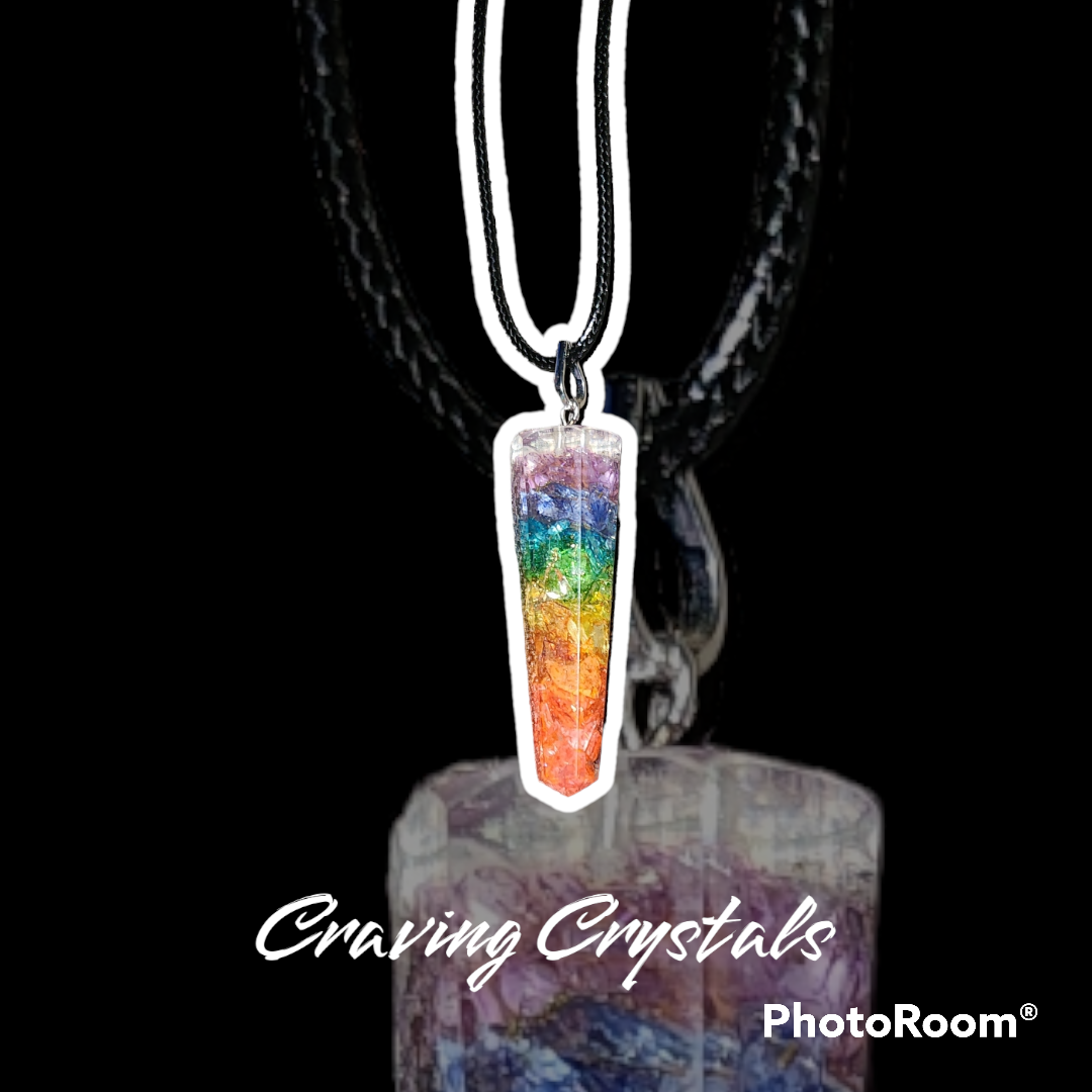 7 Stone Orgone Chip Necklace - Reiki Charged