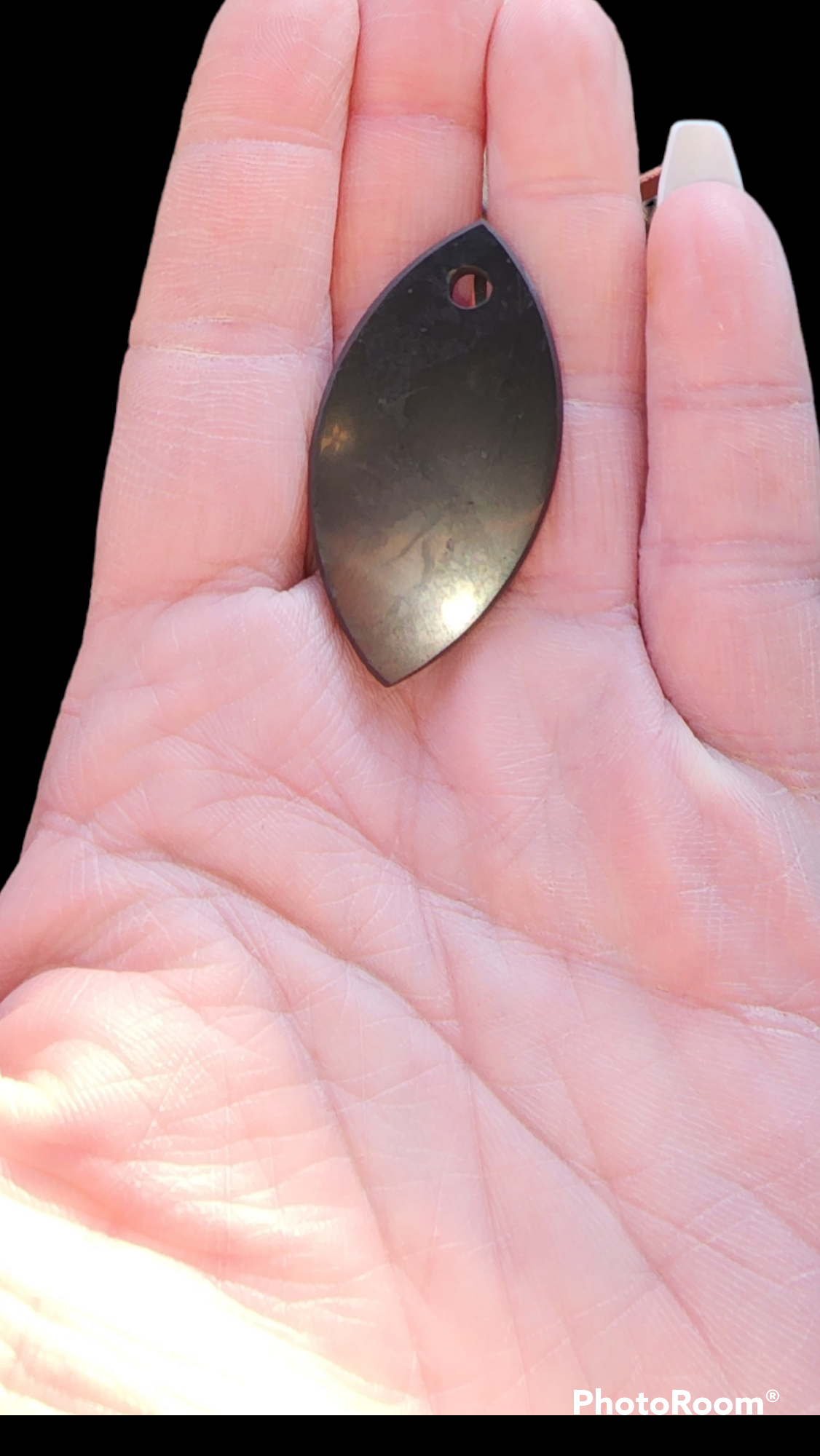 Hand-Carved Russian Shungite Flower Petal Pendant - Reiki Charged