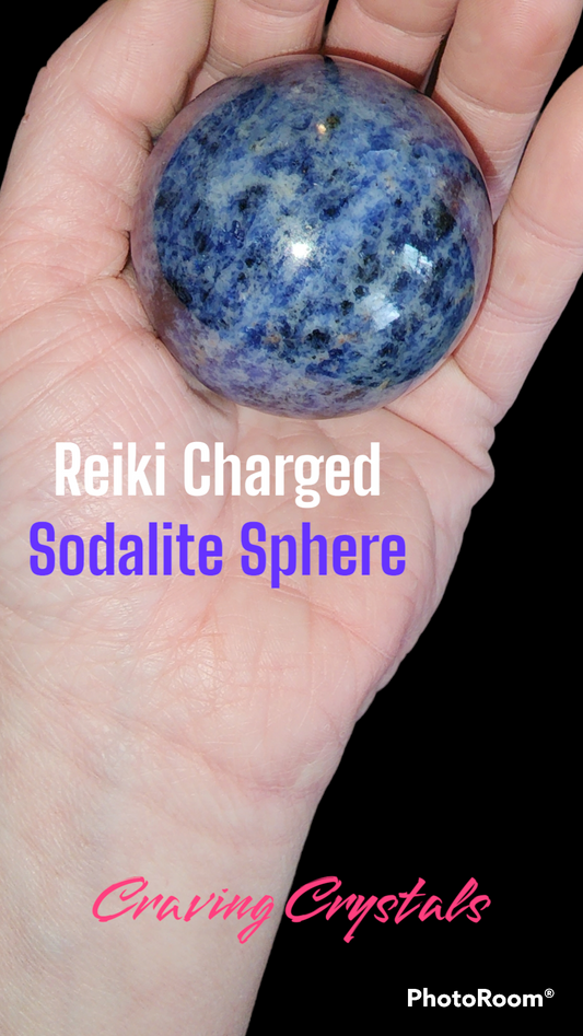 Sodalite Sphere | Reiki Charged | Crystal Ball