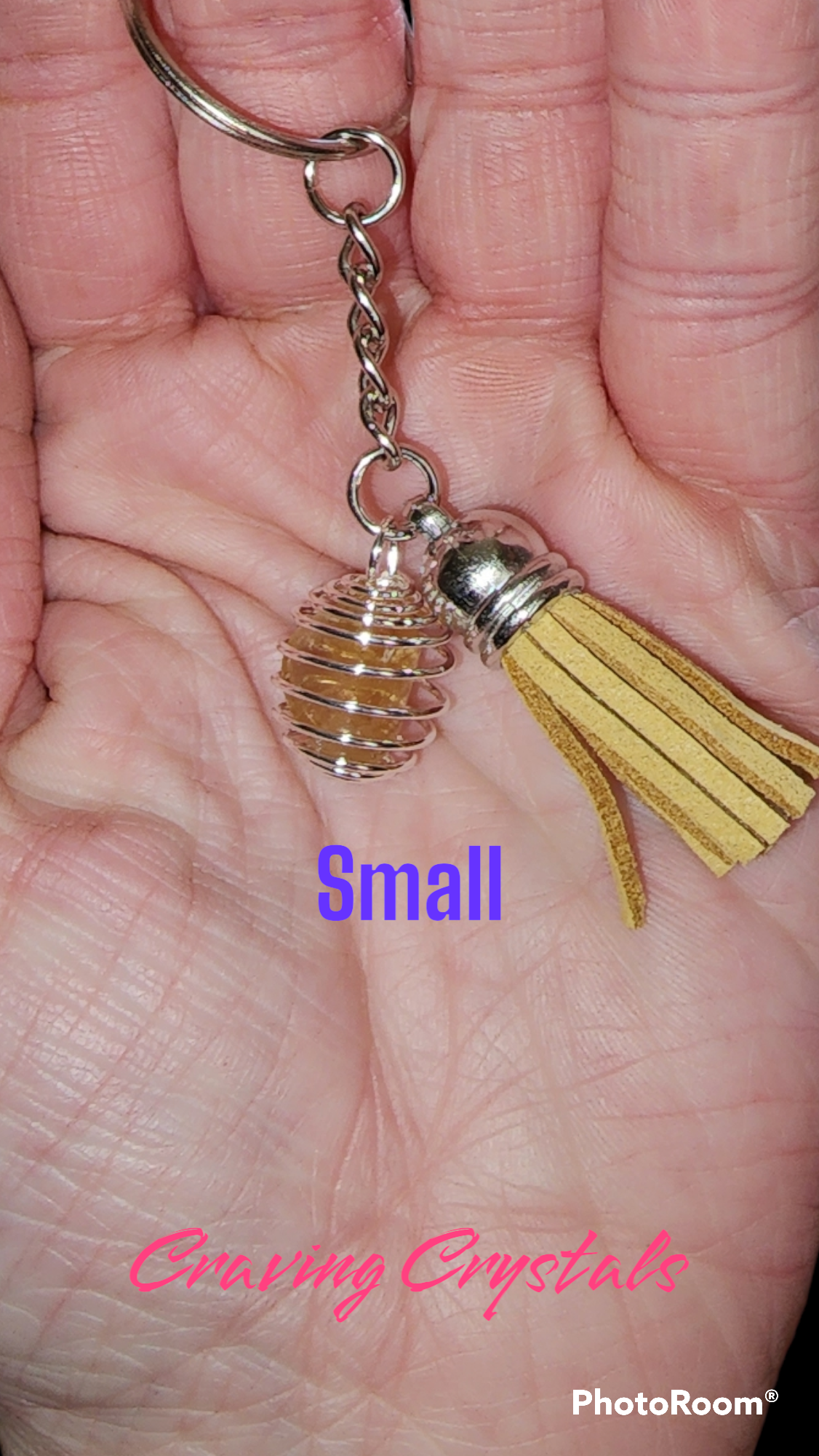 Handmade Crystal Keychains w/ Expandable Cage and Tassels - Reiki Charged Keychains