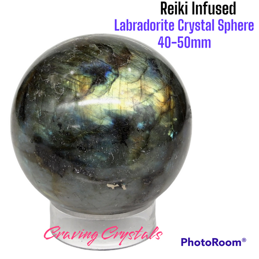 Labradorite Crystal Sphere 40-50mm - Reiki Charged