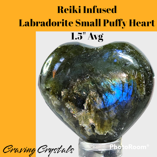 Labradorite Puffy Heart - Reiki Infused