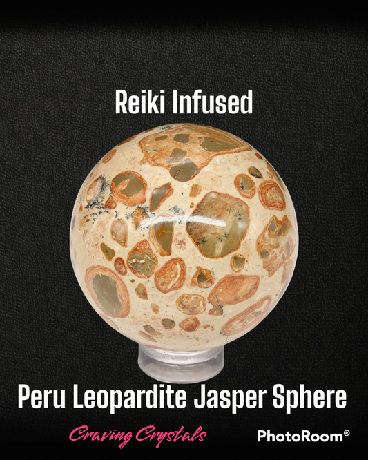 Peru Leopardite Jasper Sphere 1.84"- Reiki Charged