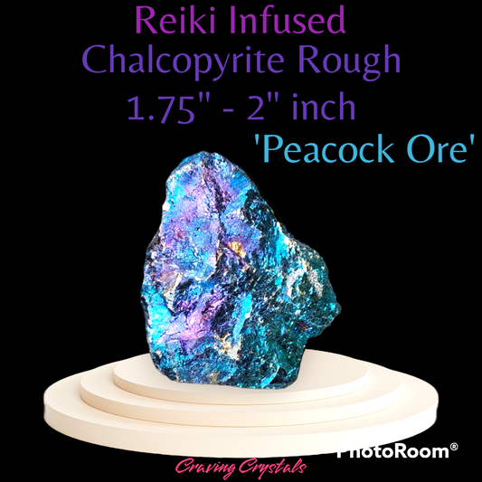 Chalcopyrite Rough 'Peacock Ore' 1.75" - 2" - Reiki Infused