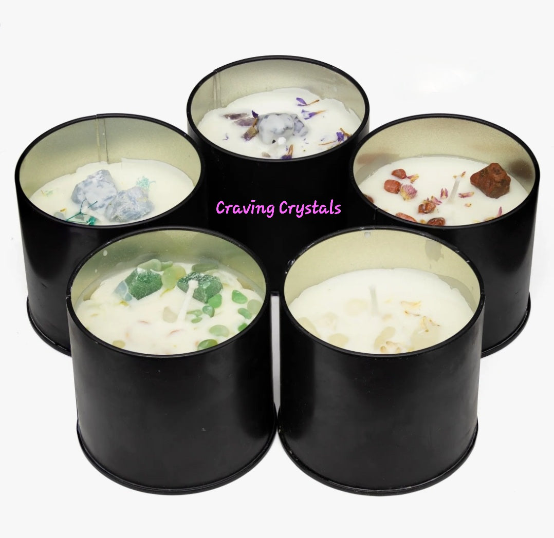 Crystals In A Candle 10oz- MYSTERY OR YOU CHOOSE - Reiki Charged